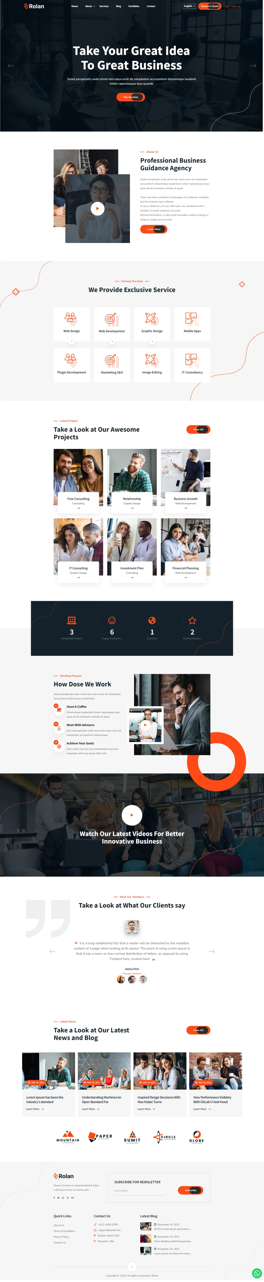 Business website template preview