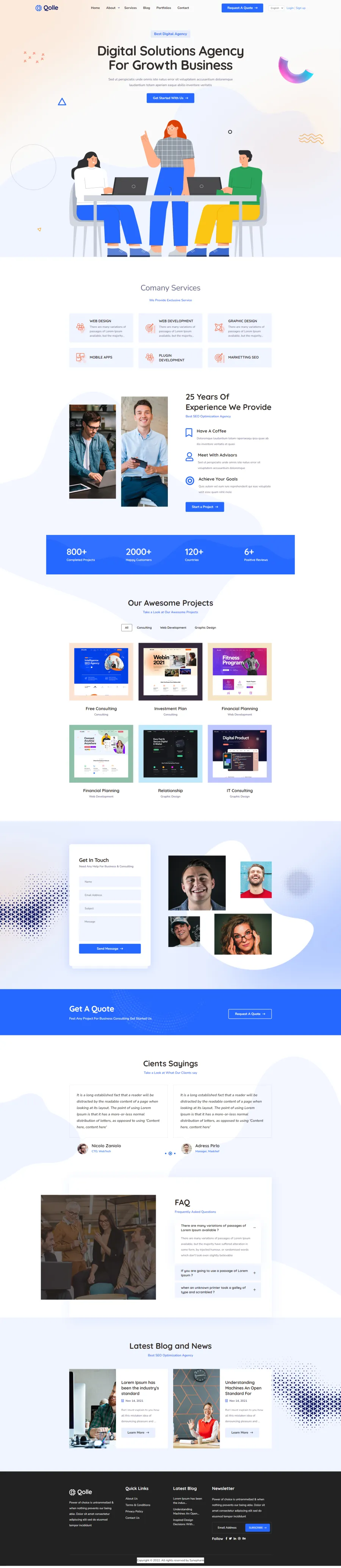 IT (Light) website template preview