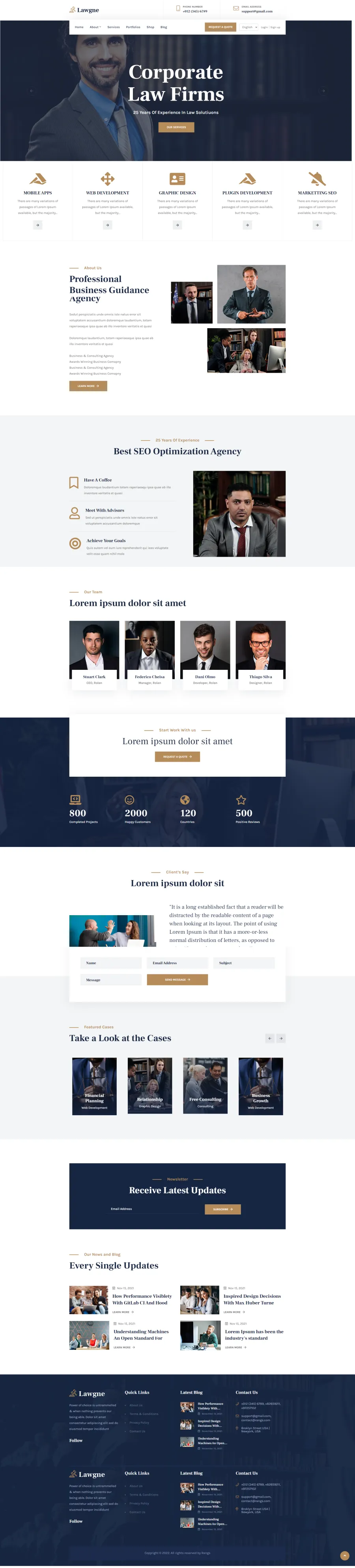 Lawer website template preview