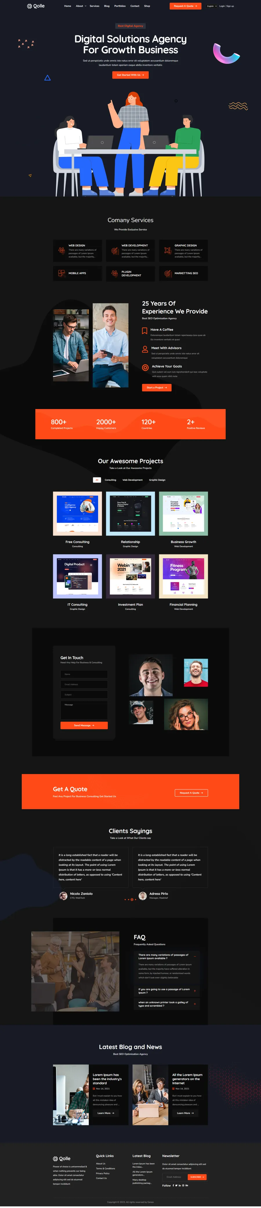 IT (Dark) website template preview